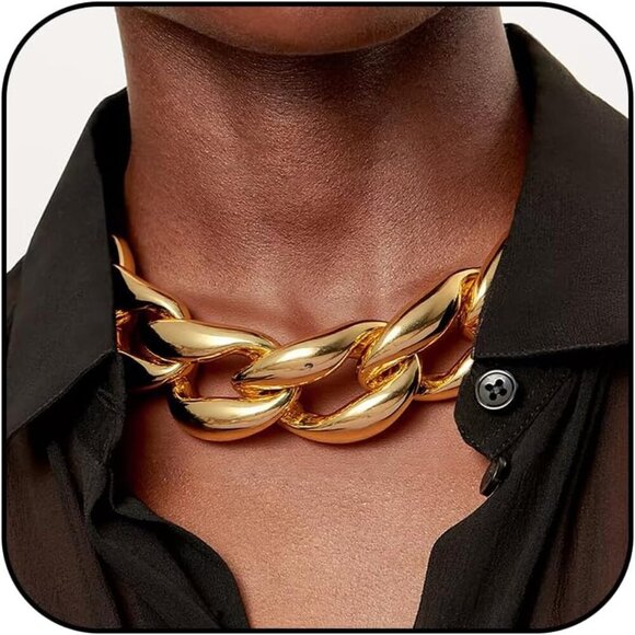 Jewelry - Trendy 40cm Gold Necklace - Comfortable Chunky Chain Choker for Fashionistas